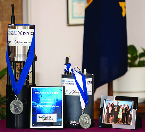 The sensors and the awards. (Photo by Todd Goodrich)